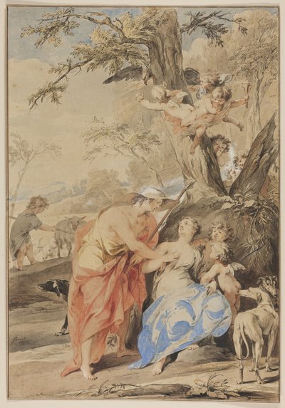 Jüpiter ve Mnemosyne, 1733 by Jacob de Wit