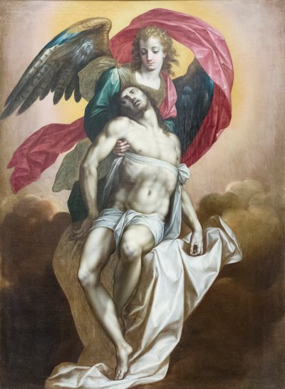 Bir melek tarafından sürdürülen Ölü Mesih by Jacob de the Elder Backer