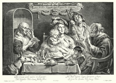 Aile Konseri (gravür) by Jacob the Elder (after) Jordaens