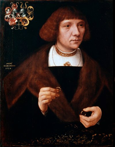 Yüzüklü erkek portresi, 1524. by Jacob van Utrecht