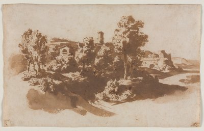 Marino ve Frascati Arasında Tahkimatlı Manzara by Jacob van der Ulft