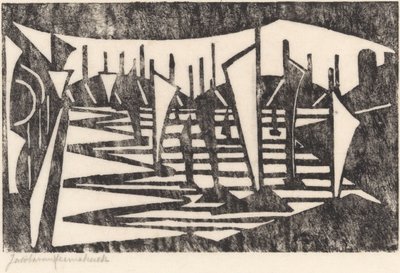 Kompozisyon (Limandaki Tekneler) by Jacoba van Heemskerck (signed by artist)