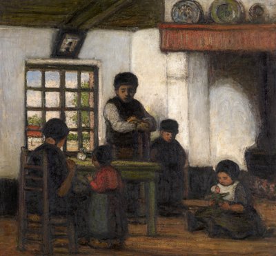 Campine'den iç mekan (tuval üzerine yağlı boya) by Jacobs Smits