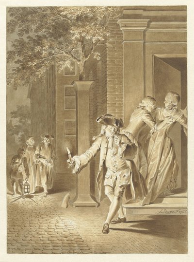 Lubbert Lubbertse veya asil köylüden sahne by Jacobus Buys
