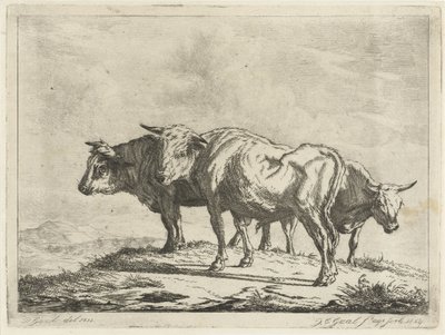 üç öküz by Jacobus Cornelis Gaal