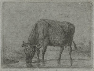 Su birikintisinden su içen inek by Jacobus Cornelis Gaal
