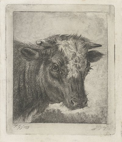 Beyaz col ile bir inek başkanı by Jacobus Cornelis Gaal