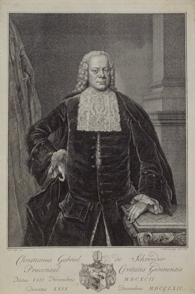 Christian Gabriel Schröder, 1764 by Jacobus Houbraken