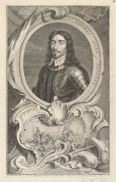 Thomas Fairfax, Cameron'ın 3. Lord Fairfax'ı by Jacobus Houbraken