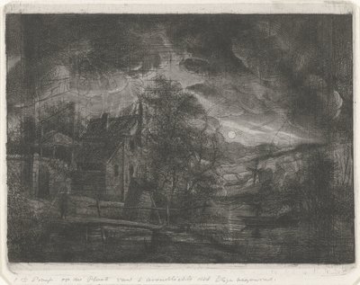 Ay ışığında manzara by Jacobus Ludovicus Cornet