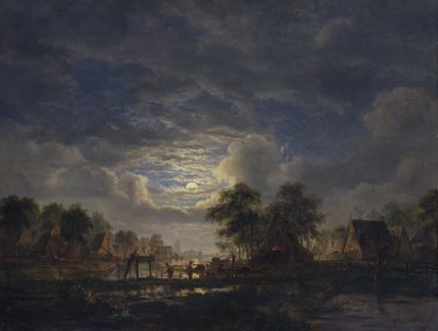 Kanaldaki Köy, 1840 by Jacobus Theodorus Abels
