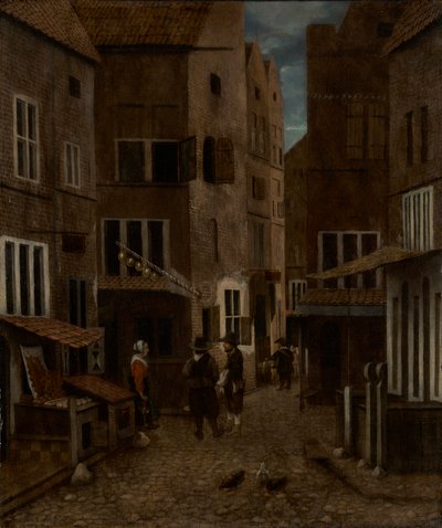 Sokak Manzarası (panelde yağ) by Jacobus Vrel or Frel