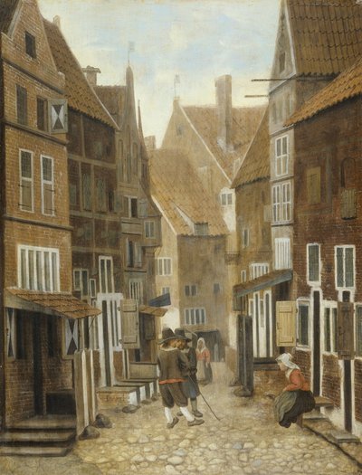 Bir Kasabanın Görünümü (panelde yağlıboya) by Jacobus Vrel or Frel
