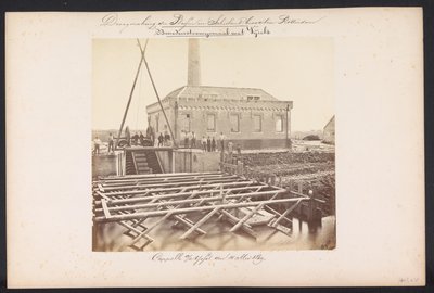 Vijzels / Capelle aan den IJssel den 14 Mayıs 1869 ile Buhar Pompa İstasyonunun altında (nesnedeki başlık) Rotterdam