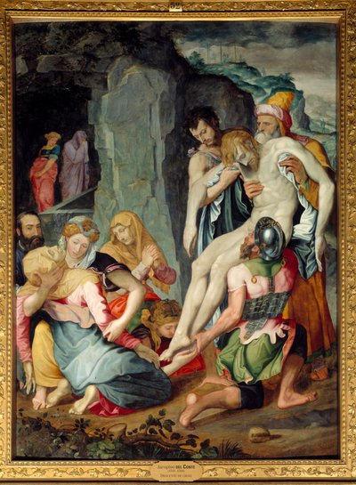Jacopo del Conte'nin (1510-1598) Mezar Resmi, 16. Yüzyıl Güneşi. 2,57x1,92 m Chantilly, Musee Conde by Jacopino del Conte