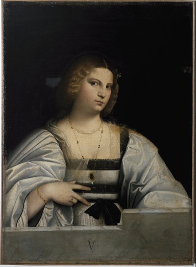 Bir bayanın portresi, Bekaret Alegorisi. (Tablo by Jacopo (c.1480 1528) Palma