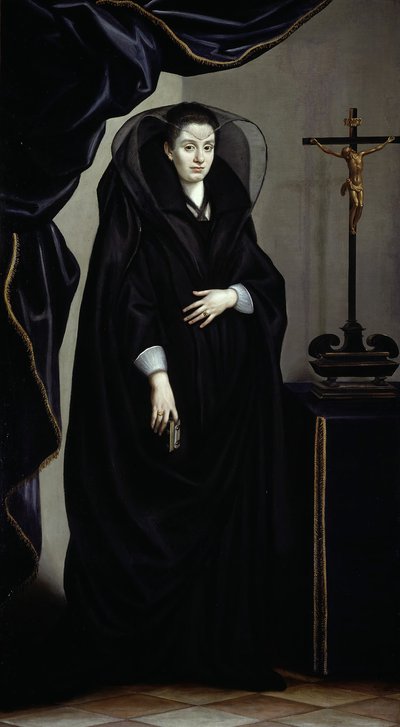 Yas Giyinmiş Bir Soylu Kadının Portresi, c. 1600. by Jacopo Chimenti