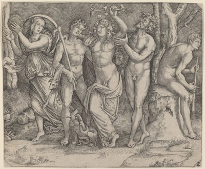 Bacchus ve Görevlileri by Jacopo Francia