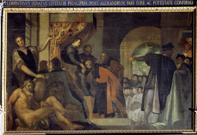 Cosimo I de Medici, Floransa Senatosu tarafından Dük olarak atandı by Jacopo Ligozzi