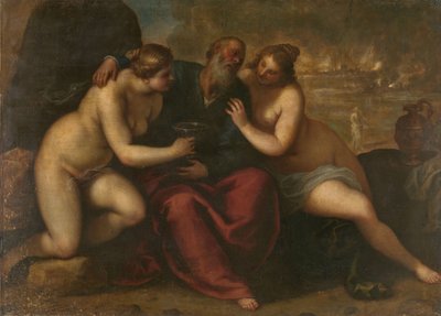 Lût ve Kızları by Jacopo Palma (il Giovane)