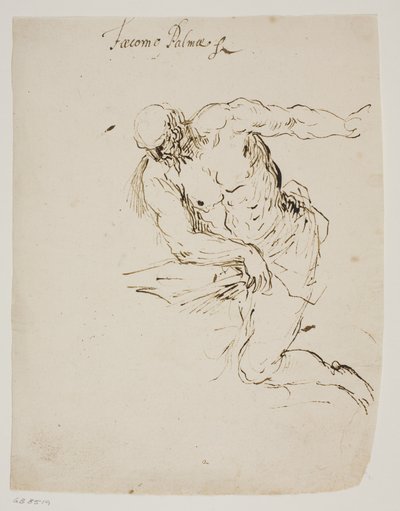 Diz çökmüş St Jerome okuması by Jacopo Palma