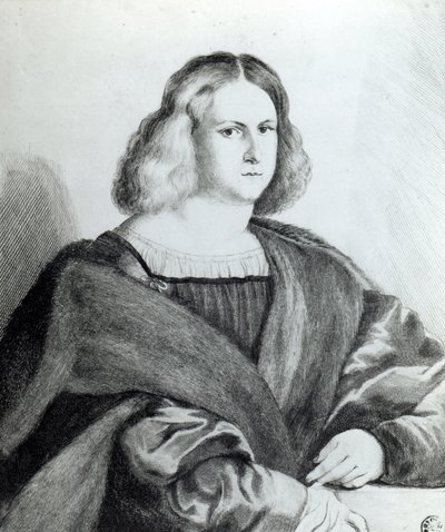 Genç bir adamın portresi, Wenceslaus Hollar tarafından basılmıştır, 1650 by Jacopo Palma