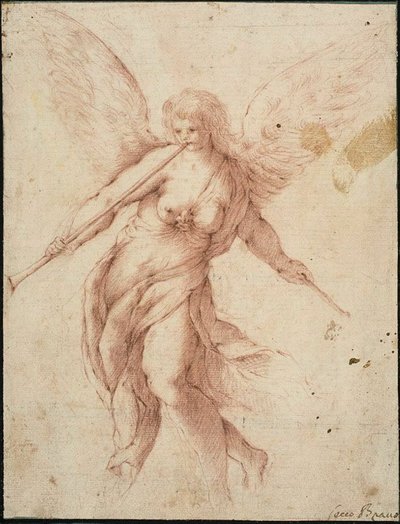 Trompetle Üflenen Şöhret by Jacopo Palma il Giovane