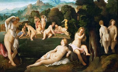 Periler Yıkanıyor, yaklaşık 1528 by Jacopo Palma il Vecchio the Elder