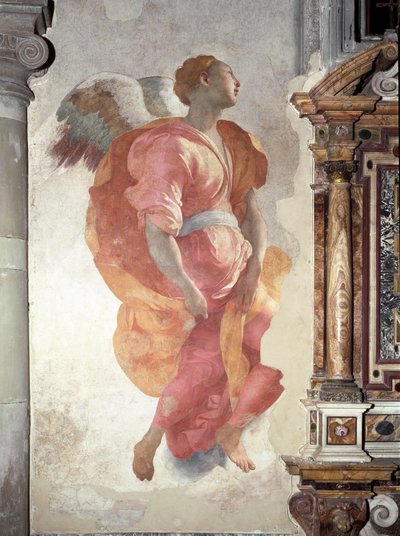 Duyuru. Melek Detayı - Fresk by Jacopo Pontormo
