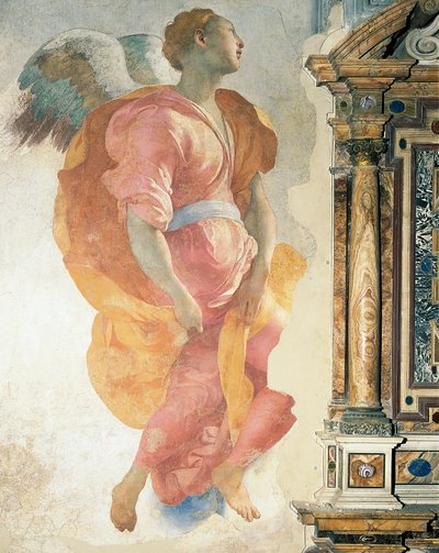 Pontormo olarak bilinen Giacomo Carucci tarafından Başmelek Cebrail (1494-1556), fresk, Capponi Şapeli, Santa Felicita Kilisesi, Floransa by Jacopo Pontormo