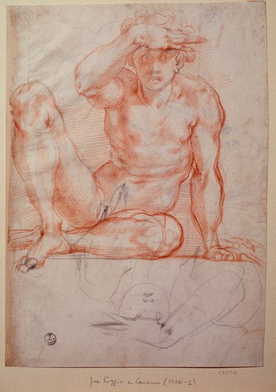 Çıplak adam - Çizim by Jacopo Pontormo