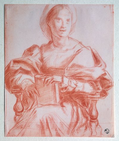 Oturan Bayan - Çizim by Jacopo Pontormo