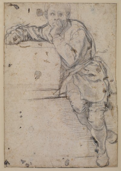 oturan genç by Jacopo Pontormo