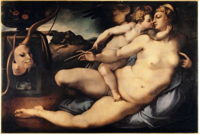 Venüs ve Aşk Tanrısı (Venüs ve Aşk Tanrısı) Tablo Jacopo Carrucci dit il Pontormo (Pontormo) (1494-1556) 1532-1534 Dim 128x197 cm Floransa, Galleria dell