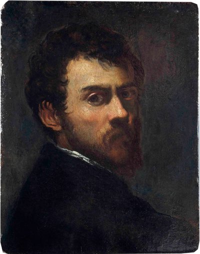 ""Genç bir adam olarak otoportre"" (Genç bir adam olarak otoportre) Boyama Jacopo Tintoretto dedi Tintoretto (1518-1594) - 1548 - Ahşap üzerine yağlıboya Dim 45.7x36.8 cm Victoria ve Albert Müzesi by Jacopo Robusti Tintoretto