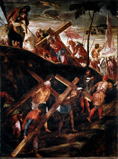 La Montee au Calvaire (Haç Yolu) (Haç Arabası) Tablo Jacopo Robusti dit le Tintoret (Tintoretto) (1518-1594) 1566-1567 Güneş 515x390 cm venise, San Rocco okulu by Jacopo Robusti Tintoretto