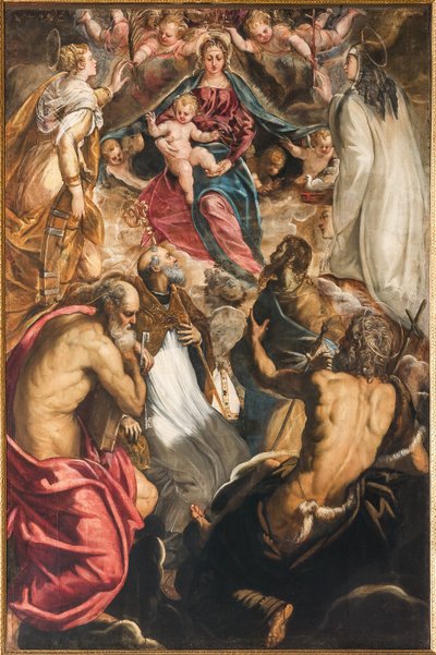 Bebek İsa ve Azizler ile Madonna by Jacopo Robusti Tintoretto