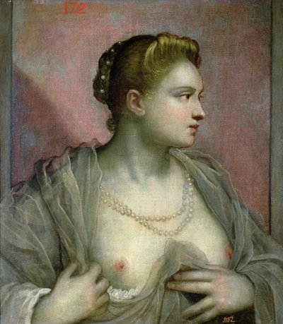 Göğüslerini Açığa Çıkaran Kadın Portresi, c.1570 by Jacopo Robusti Tintoretto
