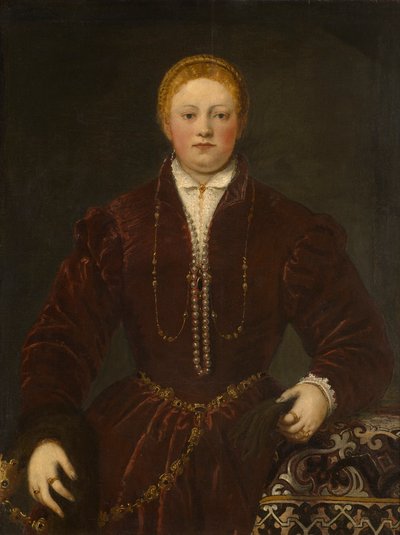 Genç Bir Hanımın Portresi, yaklaşık 1555. by Jacopo Robusti Tintoretto