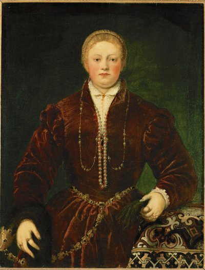Genç bir bayanın portresi (tuval üzerine resim) by Jacopo Robusti Tintoretto