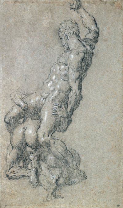 Samson Filistinleri Öldürüyor (kağıt üzerinde kömür) by Jacopo Robusti Tintoretto