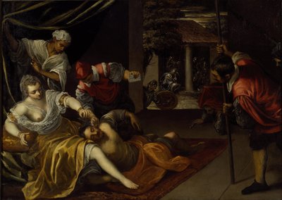 Samson ve Delilah (tuval üzerine yağlı boya) by Jacopo Robusti Tintoretto