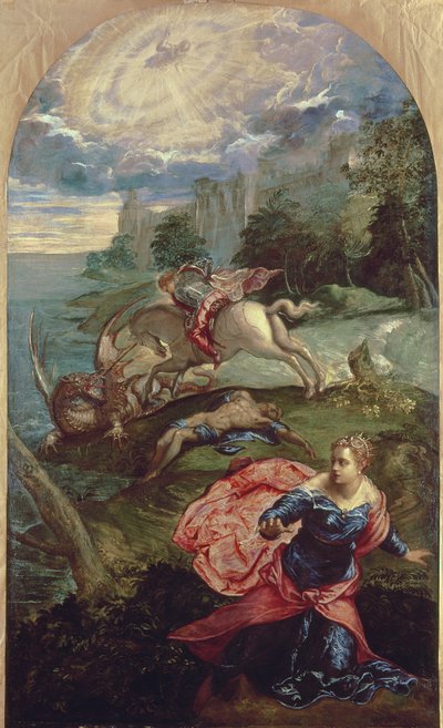 St.George ve Ejderha by Jacopo Robusti Tintoretto