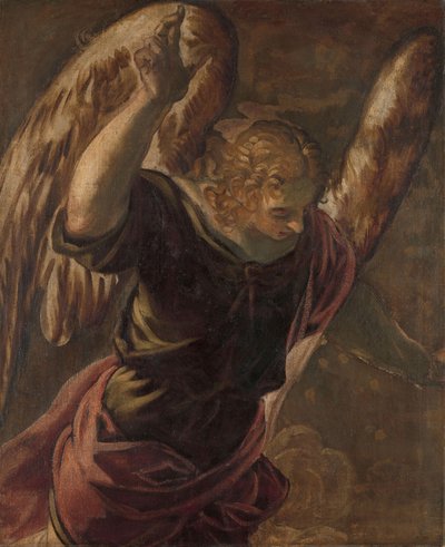 Müjde: Melek, 1560-1584. by Jacopo Robusti Tintoretto