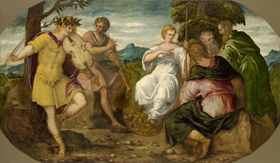 Apollo ve Marsyas arasındaki Müzik Yarışması, yaklaşık 1545. by Jacopo Robusti Tintoretto