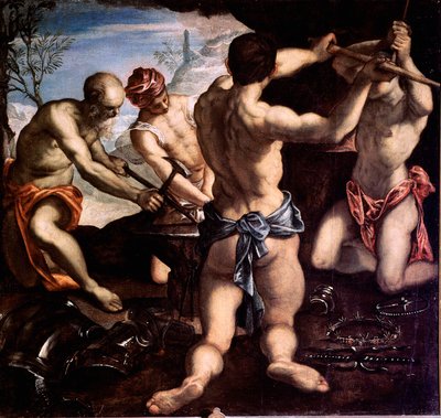 Jacopo Robusti dit il Tintoretto tarafından Vulkan Resminin Dövmesi by Jacopo Robusti Tintoretto