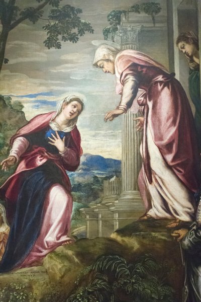 Aziz Joseph ve Aziz Zacharias ile Ziyaret by Jacopo Robusti Tintoretto