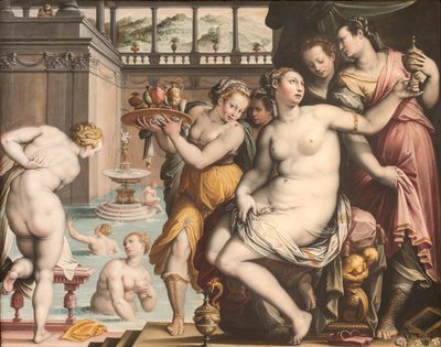 Bathsheba, Hamamında, 1573-1574. by Jacopo Zucchi