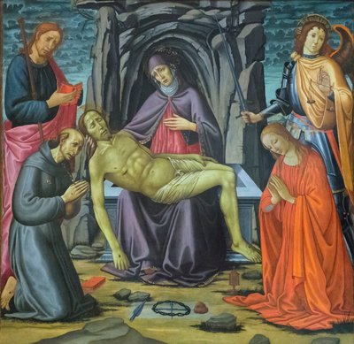 Biriktirme ve azizler by Jacopo del Sellaio