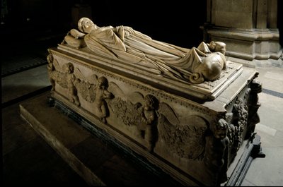 Savona Marquis ailesinin Ilaria del Carretto Anıtı. Detay. mermer heykel by Jacopo della Quercia